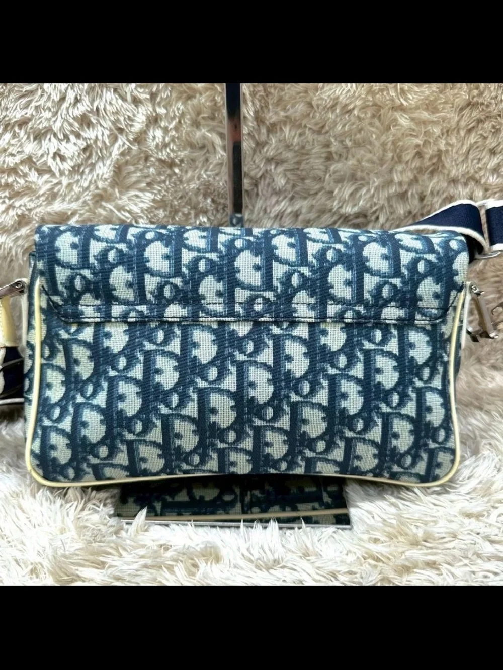 Dior Navy Blue and Cream Crossbody Bag